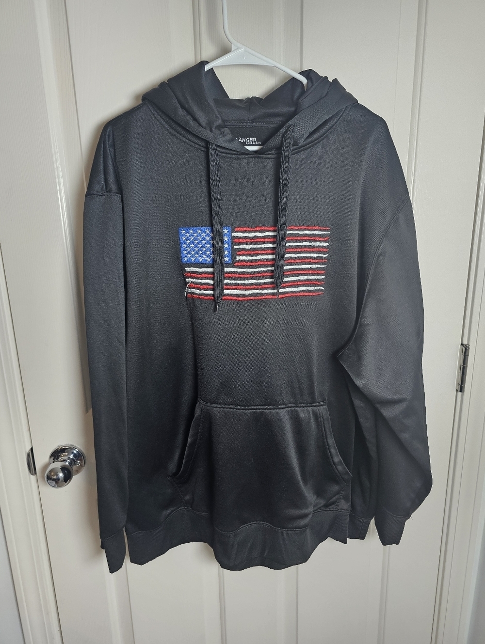 Ranger By RZ Outdoor Adult Black USA Flag Hoodie Sweatshirt Men Size 2X